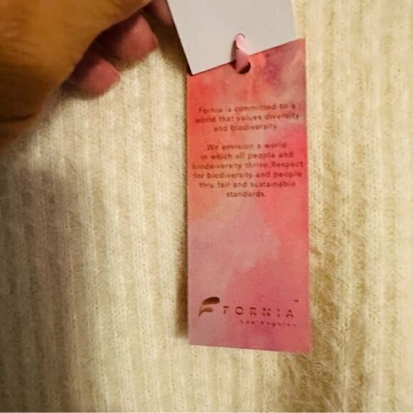 Fornia los angeles crop ivory hoodie sweatshirt size small - Picture 5 of 13